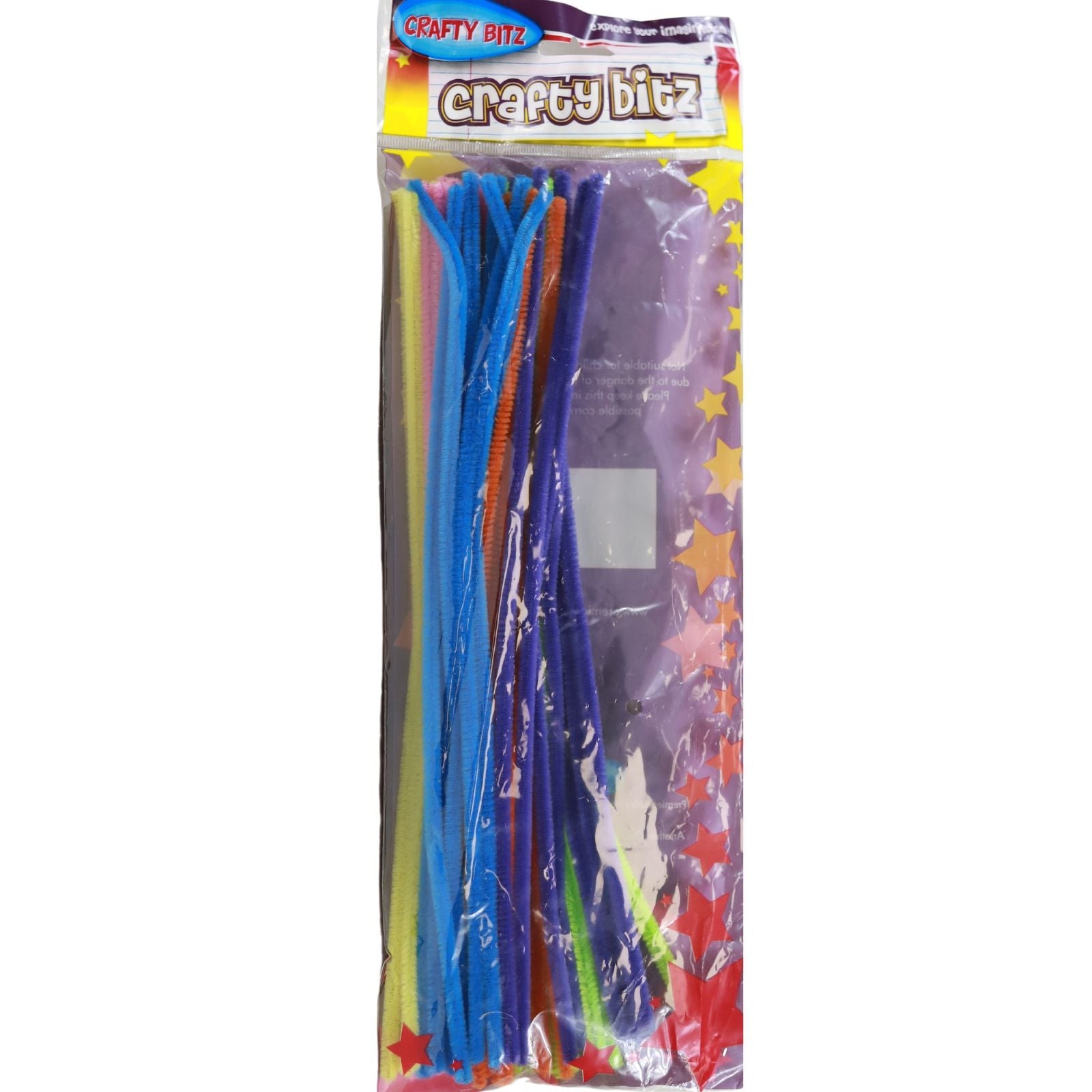 Crafty Bitz - Pipe Cleaners - 12 - Neon Chenille - Packet of 42
