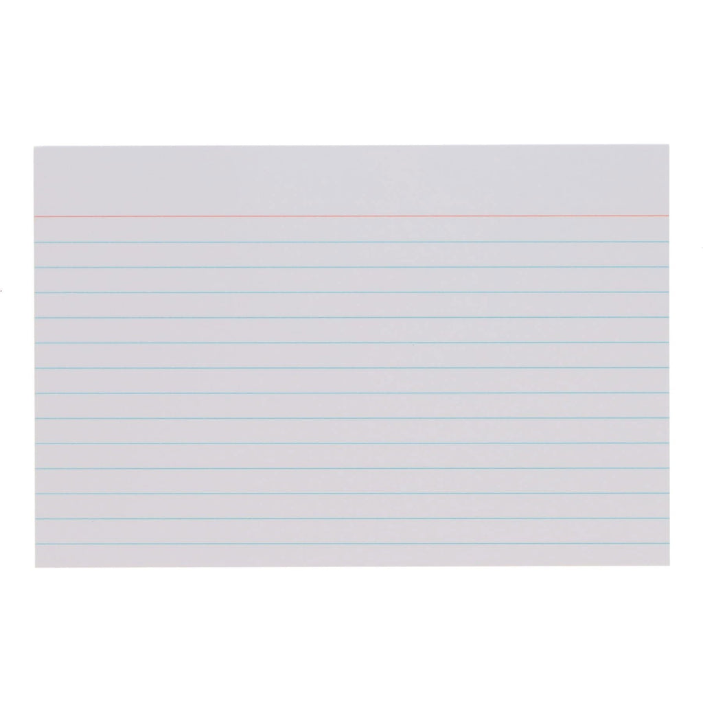 Concept - Packet of 100 6 x 4 Ruled Record Cards - White