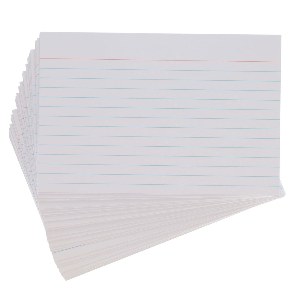 Concept - Packet of 100 6 x 4 Ruled Record Cards - White