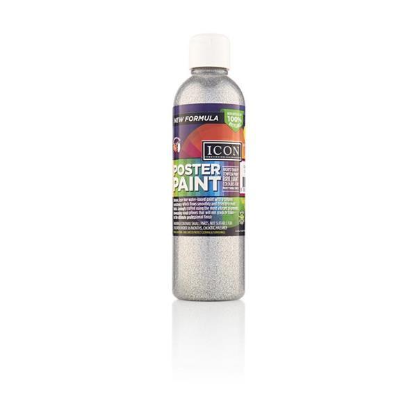 ■ Icon 300ml Glitter Poster Paint - Silver