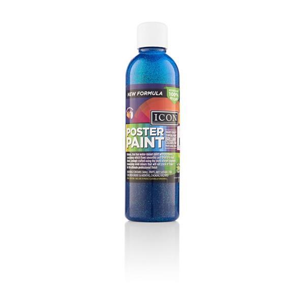Icon 300ml Glitter Poster Paint - Blue