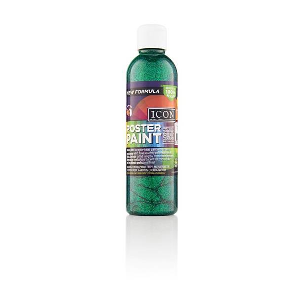 Icon 300ml Glitter Poster Paint - Green