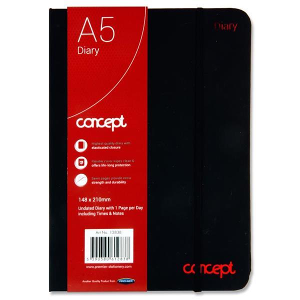Concept A5 Undated Page A Day Diary With Times And Notes