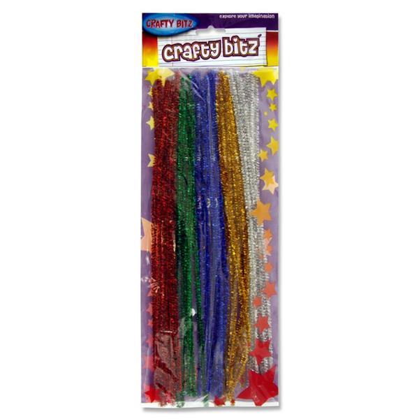 Crafty Bitz Packet of 30 12 Pipe Cleaners Stems - Glitter