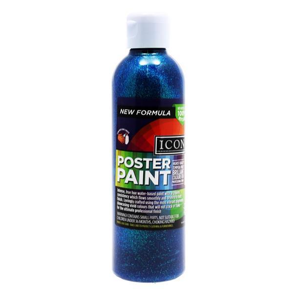Icon 300ml Glitter Poster Paint - Blue
