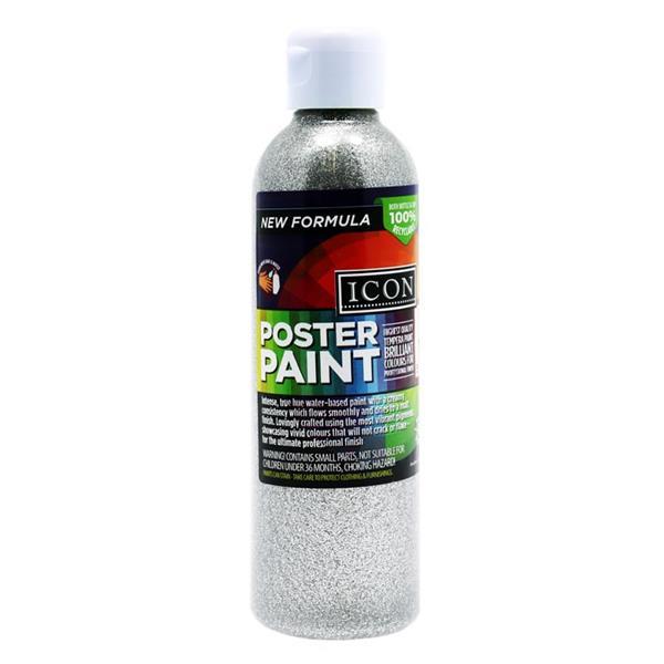 ■ Icon 300ml Glitter Poster Paint - Silver