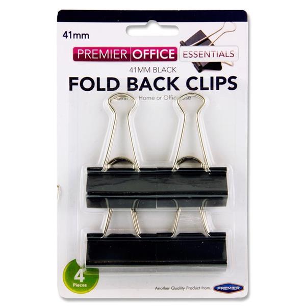 Premier Office - 4 Fold Back Binder Clips - 41mm
