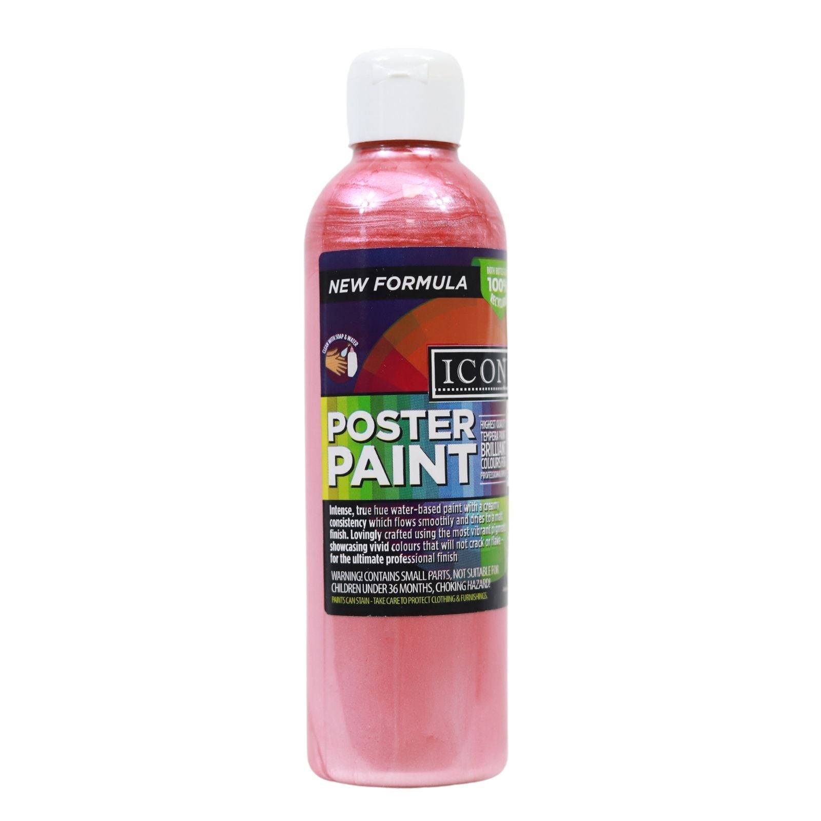 Icon 300ml Pearlescent Poster Paint - Red