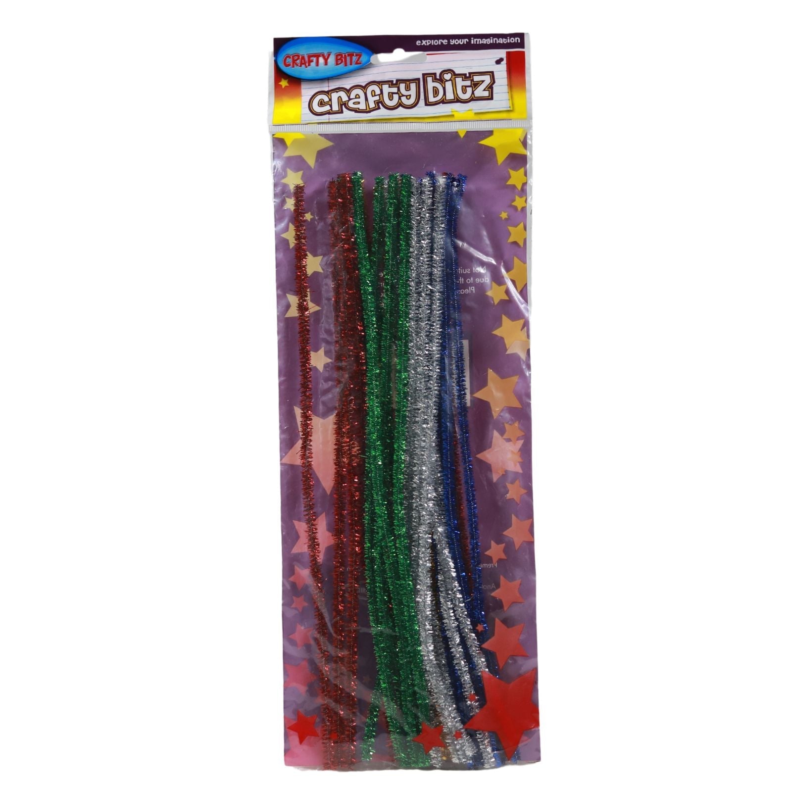 Crafty Bitz Packet of 30 12 Pipe Cleaners Stems - Glitter