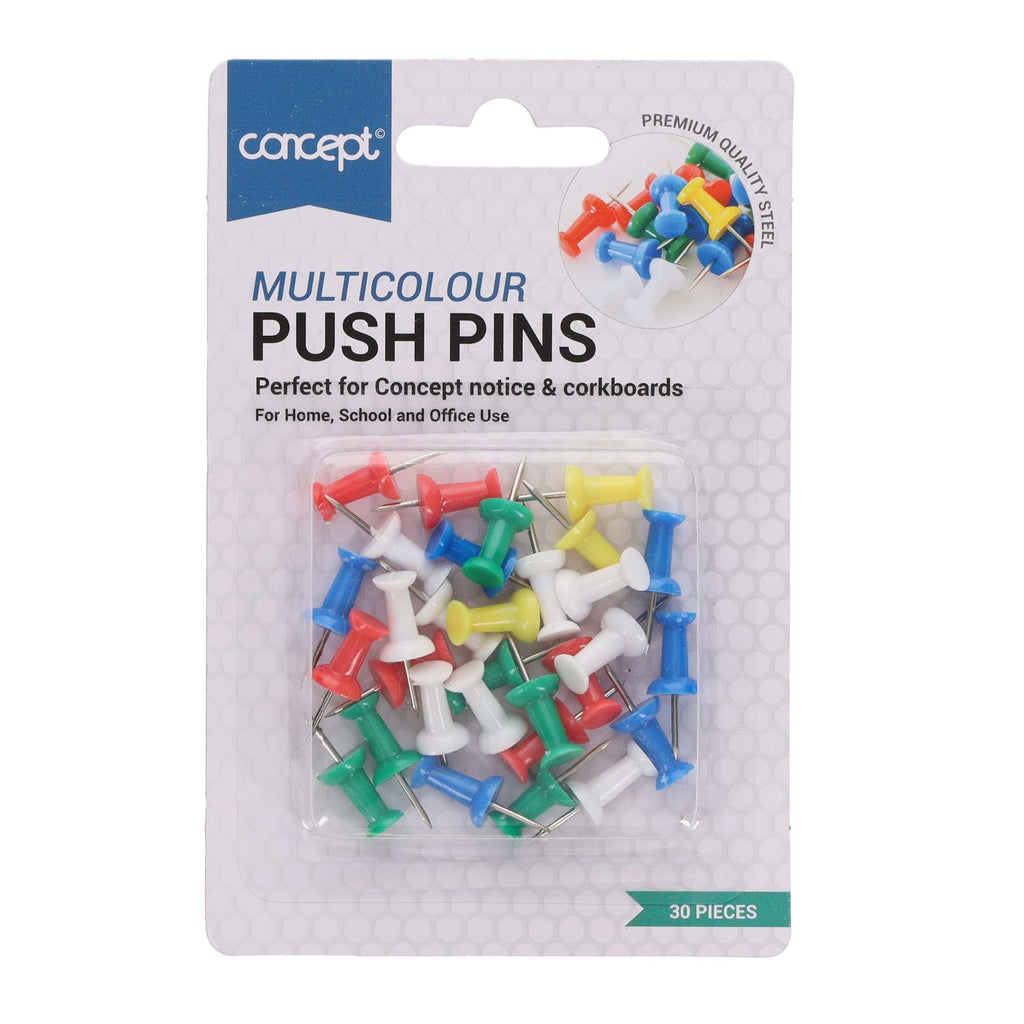 Concept - 30 Coloured Push Pins