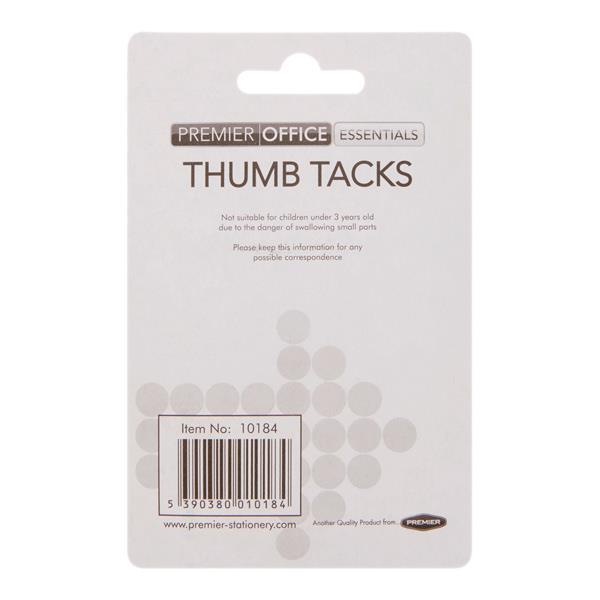 Premier Office - 100 Brass Thumb Tacks