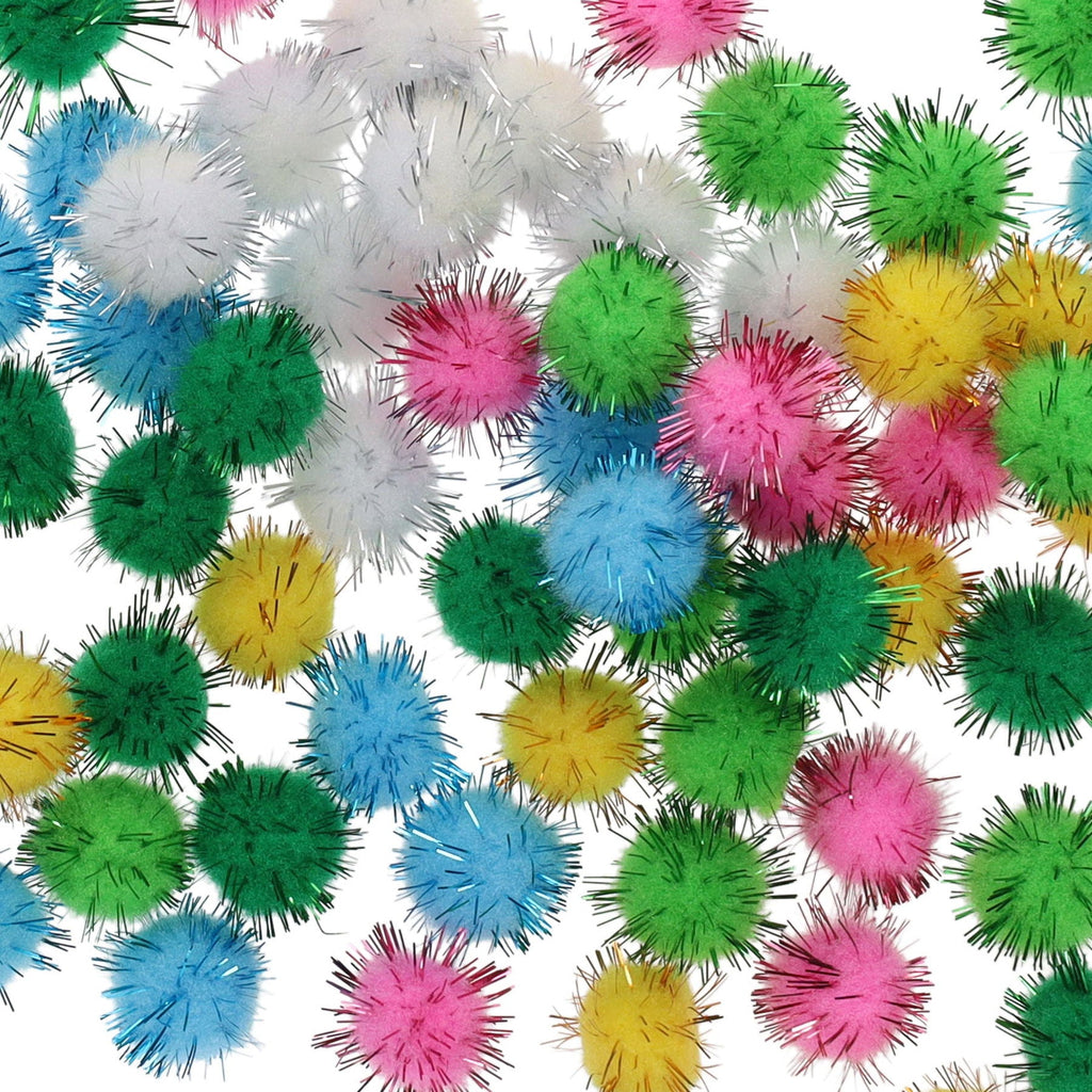 Crafty Bitz Packet of 65 Glitter Pom Poms